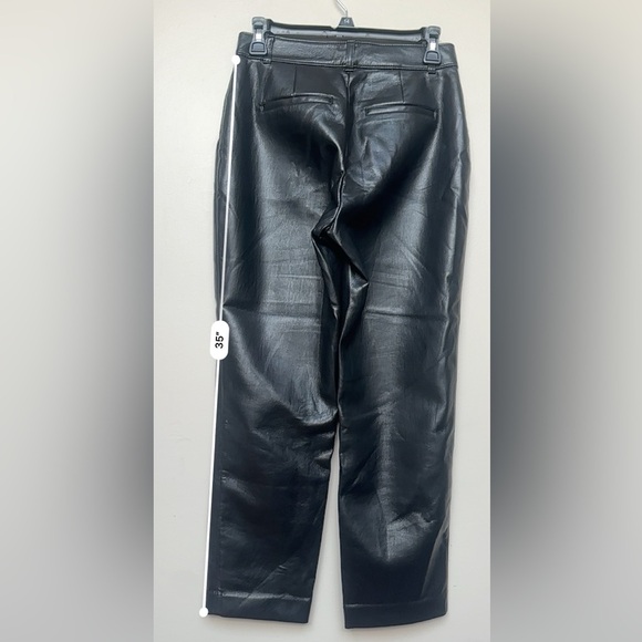 Aritzia Babaton Faux Leather Pants Black Straight Leg Size 4 - Picture 5 of 10